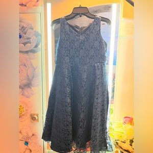 Blue flower print dress